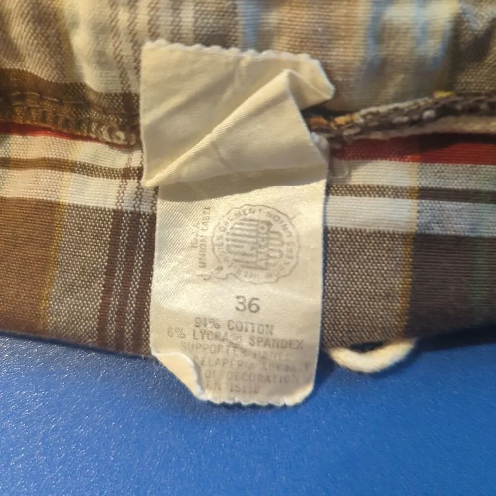 Vintage Surf Wear by Pendleton Mens 36 Plaid Brown Retro Beach Swim Drawstring